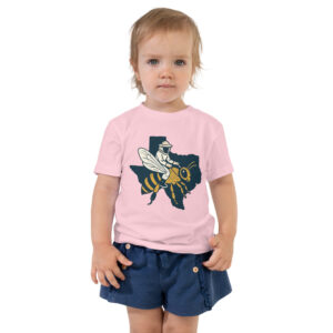 Toddler Texas Beekeeper Riding Honeybee Shirt | Cute Lone Star State Bee Design